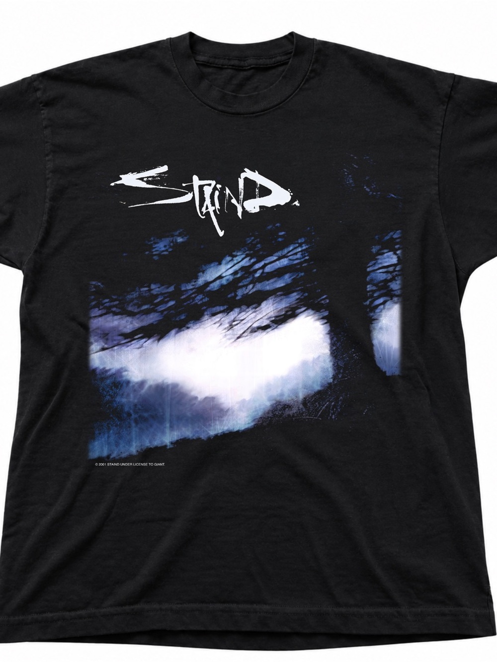 Staind Black Graphic Band Tee with Blue Artwork - Gildan T-shirt